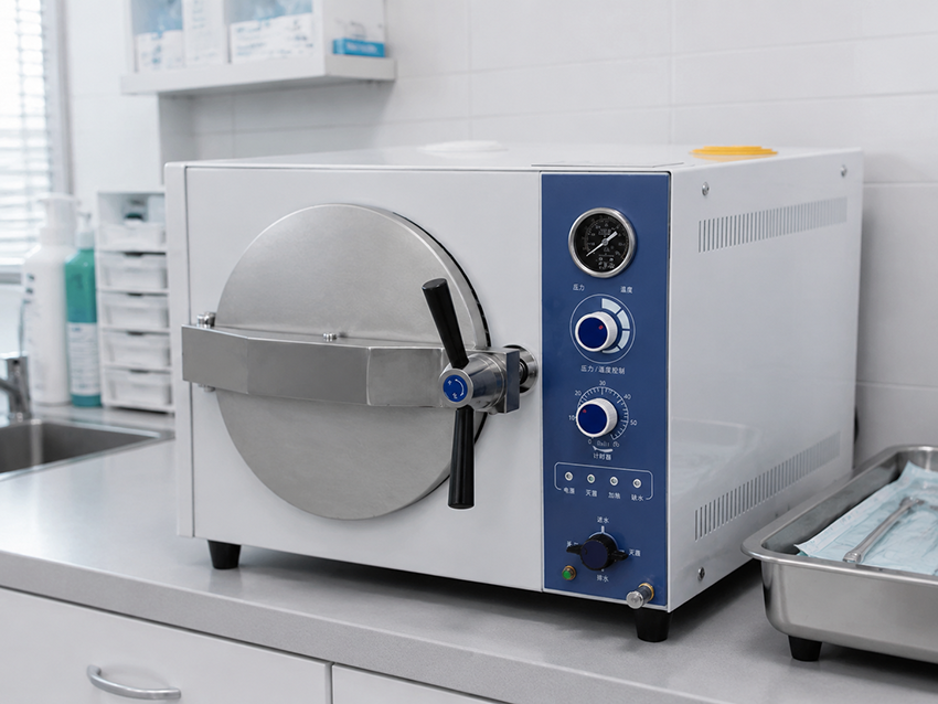 medical autoclave in clinic sterilization room