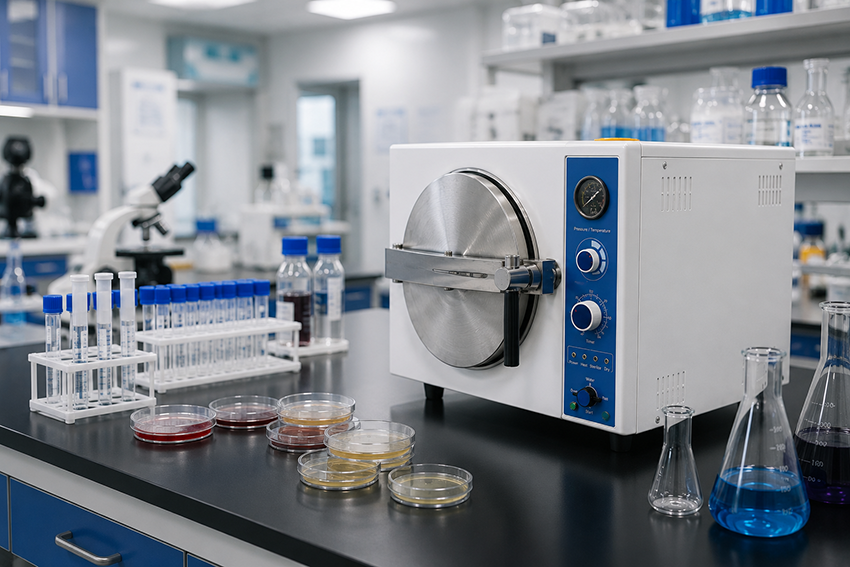 medical lab using autoclave