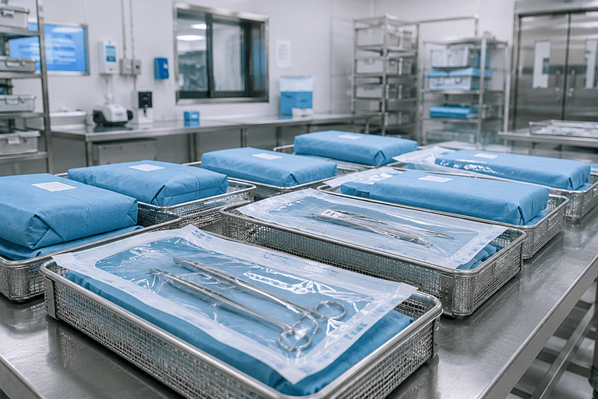 wrapped instruments for steam sterilization